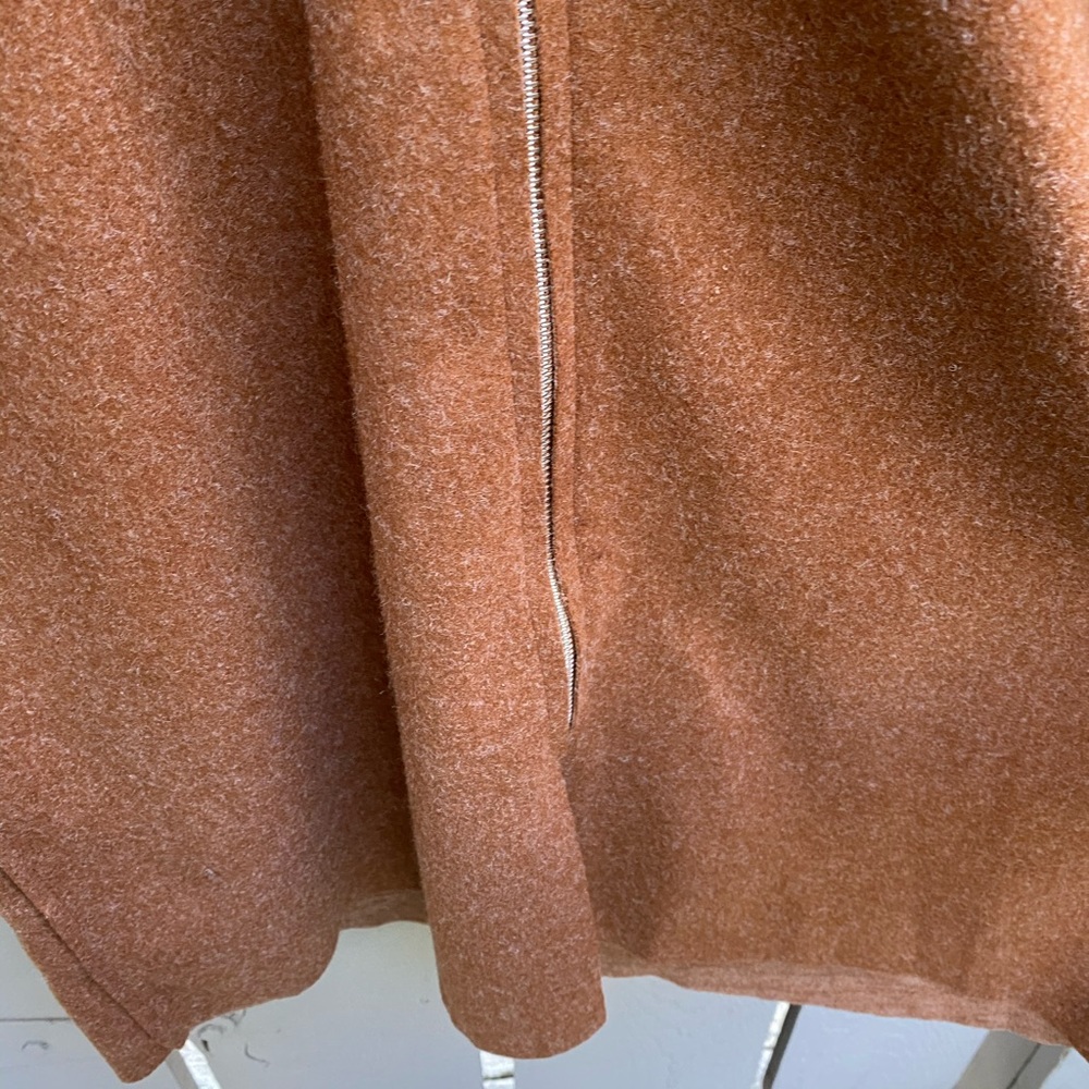 Brushed Zip Up Coat- CAMEL - Picture 7 of 8
